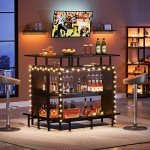 LITTLE TREE Home Bar Unit Mini Liquor Table Cabinet