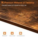 ODK 71 Inch Bar Table, Bar Height Pub Table, Counter Height Bar Table, Rectangular High Top Kitchen & Dining Counter Tables with Sturdy Legs & Easy-to-Clean Top, Rustic Brown