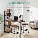 Best Choice Products 3-Piece Counter Height Dining Set, Desk, Bar, Kitchen Island Table w/ 2 Stools, Wine Rack & Storage Shelves - Brown