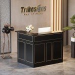 Tribesigns L-Shaped Bar Cabinet, 4-Tier Corner Bar Unit with Stemware Racks, Black