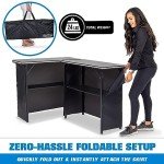 GoBar Portable Double Bar Table Set with Multi-Color LED Lights - Mobile Bartender Station for Events - Includes Carrying Case