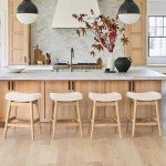 Cozyman Bar Stools Set of 3, Barstools with Sturdy Wood Legs, Saddle Seat Counter Height Bar Stools for Kitchen Counter, Bar, Dining, 24 Inch Farmhouse Counter Stools, Beige Fabric