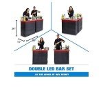 GoBar Portable Double Bar Table Set with Multi-Color LED Lights - Mobile Bartender Station for Events - Includes Carrying Case