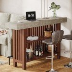 Tribesigns 63-Inch Large Home Bar Unit, 2-Tier Mini Bar Table Height Pub Table with Footrest, Modern Coffee Bar Cabinet for Home Kitchen, Bistro, Dining Room, Living Room