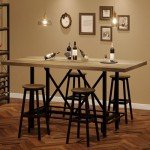 Tribesigns Bar Table, Industrial Counter Height Pub Table with Metal Footrest, 63-Inch Rectangle Wood Kitchen Dining Table with Sturdy Metal Frame for Dining Room, Home Bar (Gray)