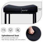 HOOBRO Bar Stools, Set of 2 Bar Chairs, Counter Height Stools, Saddle Stools with Curved Surface, Kitchen Stools, 24.8 Inches, 2.4" Thick Upholstery, for Kitchen, Dining Room, Cafe Black BB10BY01