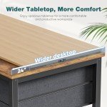 SMUG Computer Desk with Storage Drawers, Small Office Desk Modern Simple Study Writing Table for Home Bedroom, Spacious 40X24 Desktop with 2-Tier Drawer, Rust