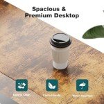 SMUG Computer Desk with Storage Drawers, Small Office Desk Modern Simple Study Writing Table for Home Bedroom, Spacious 40X24 Desktop with 2-Tier Drawer, Rust