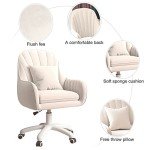 XUEGW Home Office Chair Computer Chair with Mid-Back Upholstered Modern Tufted Computer Task Chair Swivel Height Adjustable Velvet Accent Chair.
