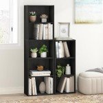 Furinno Luder Bookcase / Bookshelf / Storage Shelves, 5-Tier, Blackwood