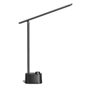 Honeywell Sunturalux™ LED Desk Lamp with USB Charging Ports HWT-H01 - Stepless Dimmable Eye Caring Desk Light for Home Office Bedroom Bedside College Dorm, Foldable Table Lamp Reading Lamp Black