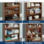 Sauder Miscellaneous Storage 5 Split Bookcase/Book Shelf, L: 35.28" x W: 13.23" x H: 69.76", Oiled Oak finish