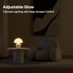 Dawnwake Mushroom Lamp Small Lamp, Table Bedside Nightstand Lamp for Bedroom, Cute Mini Modern Lamp Dimmable, Unique Aesthetic Home Decor for Living Room Girl Gifts, Ceramic Base Glass Lamp(White)