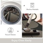 Lahome Modern Rainbow Easy Jute Carpet, Washable 5x7 Area Rugs for Living Room Patio Black Farmhouse Indoor Outdoor Rugs, Contemporary Natural Non Slip Floor Carpet for Office RV Backyard