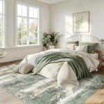 BEIMO Area Rugs 5x7 for Living Room Bedroom, Modern Abstract Machine Washable Large Sage Green Rug Soft Rug, Floor Carpet with Non Slip Backing for Dining Room