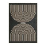 Lahome Modern Rainbow Easy Jute Carpet, Washable 5x7 Area Rugs for Living Room Patio Black Farmhouse Indoor Outdoor Rugs, Contemporary Natural Non Slip Floor Carpet for Office RV Backyard