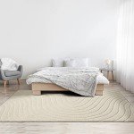 LUXE WEAVERS Modern Geometric Wave Cream 8x10 Area Rug