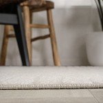 JONATHAN Y SCN100B-5 Skagen High-Low Minimalist Curve Geometric Indoor/Outdoor Area Rug, Modern, Contemporary, Geometric, Bohemian, Bedroom, Kitchen, Living Room, Non Shedding, Ivory/Cream, 5' x 8'