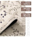 YIHOUSE 5x7 Washable Rug for Bedroom, Beige Floral Rugs for Living Room Non Slip Ultra-Thin Large Boho Rug for Kids Playroom, Classroom, Girls Dorm, Nursery, Beige Multi