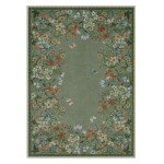 Wonnitar Washable 5x7 Area Rugs, Green Floral Rugs for Bedroom, Non-Shedding Living Room Throw Rug, Botanical Dining Room Floor Carpet for Bedside Kids Girls Bedroom (Green,5'x7')