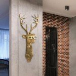 Joogour Head Wall Mount Decor,Resin Animal Sculptures，Art Deco Wall Hanging Decoration for Living Room Bedroom Officeroom Gift (Set of 5)