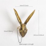 GUASDIE Animal Heads Wall Decor, Faux Deer Head Mount, Animal Sculptures Wall Decor, Resin Animal Head Wall Hanging Decoration for Living Room Bedroom Kitchen Gift,Rabbit