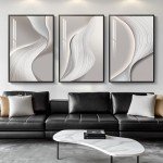 Cuspin Large Framed Modern Minimalist Abstract Wall Art, Silver Gray, 36" H x 72" W, 3 Count, Living Room, Wall Art
