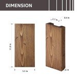 GRID FORTE Wood Wall Planter Set of 2, Wood Wall Pocket for Greenery and Dried Flowers, Indoor Wood Hanging Vase, Modern Farmhouse Wall Decor for Eucalyptus Stems Decorations (Walnut)