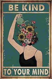 Bestylez Vintage Plant Posters Boho Office Nature Wall Decor - Teen Girls Room Posters - Be Kind To Your Mind Wall Art (951)