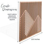 SnugLife 2 Pcs Wood Mountain Wall Art - Modern Wooden Panel Mountain Wall Decor, Decorative Forest Nature Abstract Line Minimalist Wall Art for Living Room Bedroom Farmhouse - Large 23.5”x23.5”