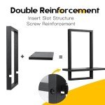 PHOENANCEE Square Floating Shelves Black,Framed Hanging Shelf for Wall Set of 2,Decorative Modern Chic Plants Decor for Living Room Bedroom Bathroom Home Office,Soild Wood,L+S