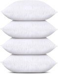 Utopia Bedding Throw Pillows (Set of 4, White), 18 x 18 Inches Pillows for Sofa, Bed and Couch Decorative Stuffer Pillow