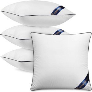 Utopia Bedding Throw Pillow Inserts (Pack of 4, White), 18 x 18 Inches Decorative Indoor Pillows for Sofa, Bed, Couch, Cushion Sham Stuffer