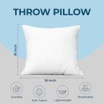 Utopia Bedding Throw Pillows (Set of 4, White), 18 x 18 Inches Pillows for Sofa, Bed and Couch Decorative Stuffer Pillow