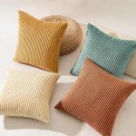 Topfinel Decorative Throw Pillow Covers Cushion Cases, Set of 4 Soft Velvet Modern Double-Sided Designs, Mix and Match for Boho Farmhouse Fall Home Decor (18x18 inch, Orange/Teal)