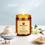 Fissiworx Vanilla Scented Candle Set 2 Pack, Candle for Home Scented, Odor Eliminating, Stress Relief, 15oz, 110 Hours Long Lasting Soy Wax Gift Set for Women