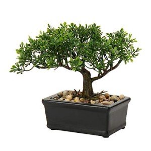 Artificial Bonsai Tree Juniper Faux Plants Indoor Small Fake Plants Decor with Ceramic Pots for Home Table Office Desk Bathroom Shelf Bedroom Living Room Farmhouse Decorations
