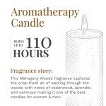 Candle-lite Scented Candles, Mahogany Woods Fragrance, One 18 oz. Single-Wick Aromatherapy Candle with 110 Hours of Burn Time, Brown Color