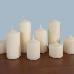 Stonebriar 6 Pack Tall 3 x 6 Inch 65 Hour Long Burning Unscented Ivory Wax Pillar Candles