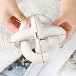 Yalikop 3 Link Wood Knot Decor - Hand Carved Coffee Table Decoration, Boho Chain Link Decor, Modern Shelf, Rustic Objects for Home Living Room Bedroom(White)