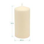 Stonebriar 6 Pack Tall 3 x 6 Inch 65 Hour Long Burning Unscented Ivory Wax Pillar Candles