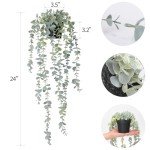 COCOBOO 1pcs Artificial Hanging Plants Fake Eucalyptus Potted Plant Hanging Plant for Wall Room Home Indoor Outdoor Shelf Decoration
