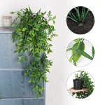 Whonline Fake Hanging Plants, Artificial Small Potted Plants for Indoor Outdoor Aesthetic Office Living Room Shelf Decor (1 Pack)