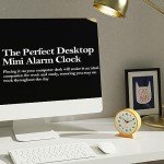 AYRELY® 4.5" Analog Alarm Clock,Small Retro Desk Clock Battery Operated,Slient Metal Table Clock with Light for Living Room Decor,Bedroom,Bedside,Shelf (Orange)