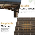 Shintenchi Outdoor Patio Furniture Sets, Wicker Patio sectional Sets 3-Piece, All Weather Wicker Rattan Patio Seating Sofas with Glass Coffee Table and Cushion (Blue)