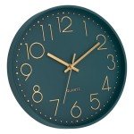 Lumuasky Wall Clock,Battery Operated Modern Analog Silent Non-Ticking Decorative Emerald Clock for School Office Classroom Bedroom Kitchen Living Room Nursery Decor (12 inch)