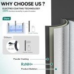 YITAHOME Aluminum Patio Dining Table for 8, 75" Outdoor Dining Table, E-Coated Rectangular Patio Table for Backyard Garden Lawn, Black