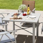 YITAHOME 5-Piece Outdoor Patio Dining Sets, Elegant Wicker Furniture with 4 Swivel Dining Chairs & 2" Umbrella Hole Wood-Grain Table for Garden, Patio, and Balcony