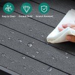 YITAHOME Aluminum Patio Dining Table for 8, 75" Outdoor Dining Table, E-Coated Rectangular Patio Table for Backyard Garden Lawn, Black