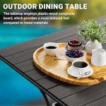 LEVELEVE 5 Piece Outdoor Patio Dining Set with 4 Swivel Dining Chairs & 1 Large Square Dining Table,Bistro Furniture Set for Lawn, Garden, Deck, Backyard and Porch